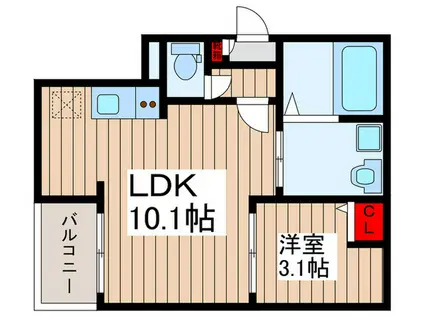 武蔵藤沢駅 徒歩13分  1LDK アパート(1LDK/1階)の間取り写真