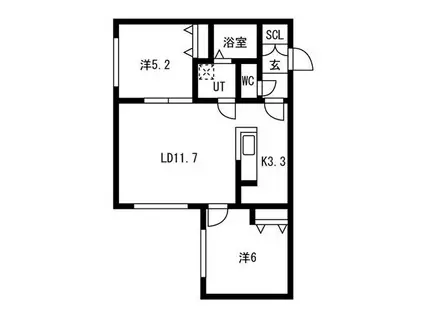 ASK・PALACEIII(2LDK/1階)の間取り写真