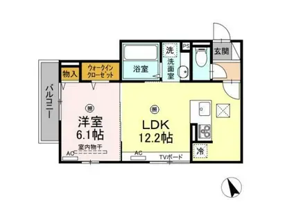 フェリーチェ舟入(1LDK/2階)の間取り写真