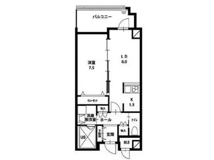 アルバ両国(1LDK/6階)の間取り写真