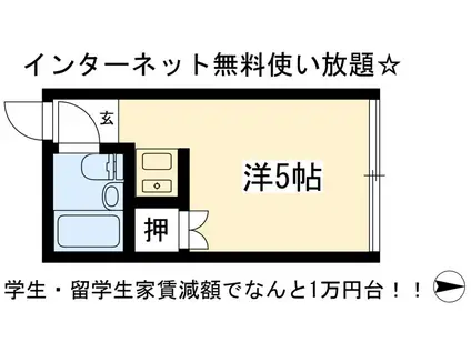 コーポ紫明(1K/4階)の間取り写真