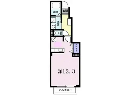 プレアデス(ワンルーム/1階)の間取り写真