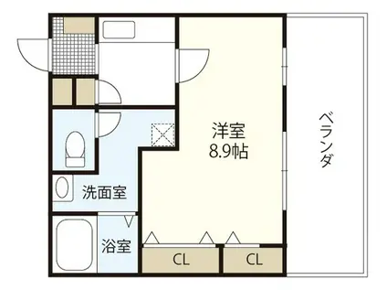 フォブール本町(1K/1階)の間取り写真