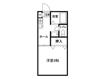 ヴェルドミールD(1K/1階)の間取り写真