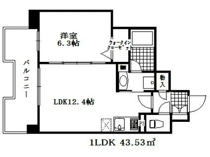 エルイソベ三宮(1LDK/3階)の間取り写真