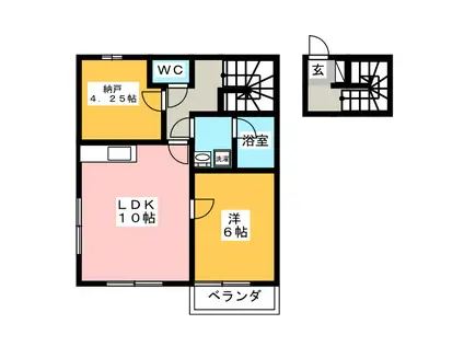 エス・コート八幡(1SLDK/2階)の間取り写真