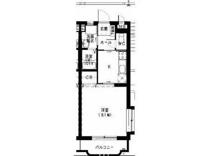 ソフィアコート野田(1K/3階)の間取り写真