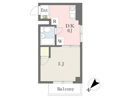 Y.Tビル(1DK/4階)の間取り写真