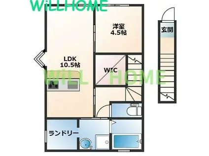 LEA NALU加納(1LDK/2階)の間取り写真