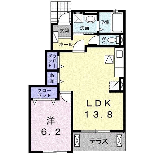 サーレ・春日(1LDK/1階)の間取り写真
