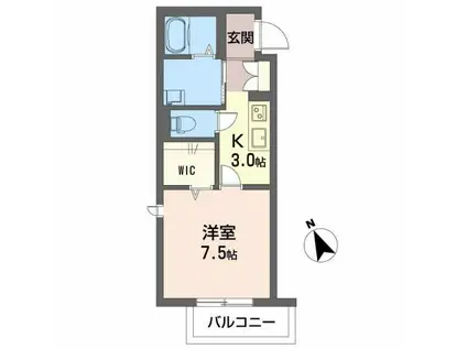 エトワール(1K/3階)の間取り写真