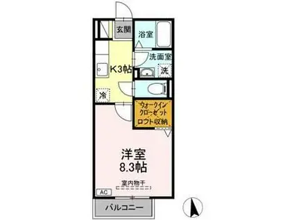 ボナンザ(1K/2階)の間取り写真