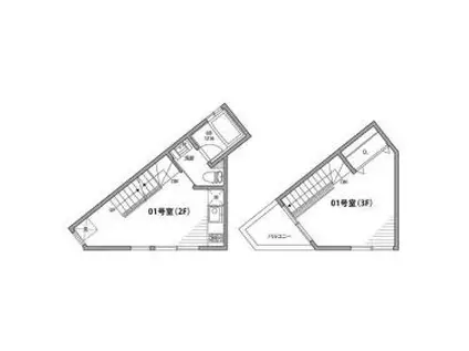 グランエッグス高円寺W(1LDK/2階)の間取り写真