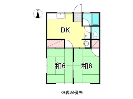 塩脇ハイツA(2DK/1階)の間取り写真