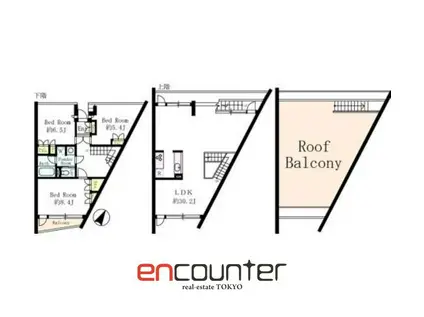 モノデコール石神井公園(3LDK/3階)の間取り写真