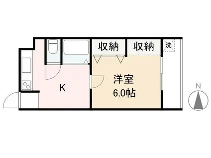 新川ハイツ(1K/4階)の間取り写真