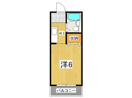 カーサブランカIII(1K/2階)の間取り写真