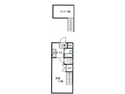 アルバニー大和田パートI(1K/1階)の間取り写真