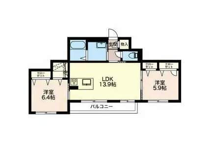 SUNWOOD NEO(2LDK/1階)の間取り写真