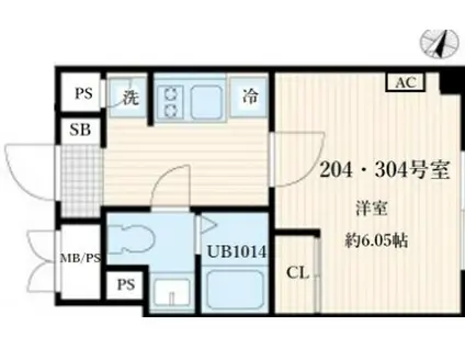 アグライア要町(1K/2階)の間取り写真