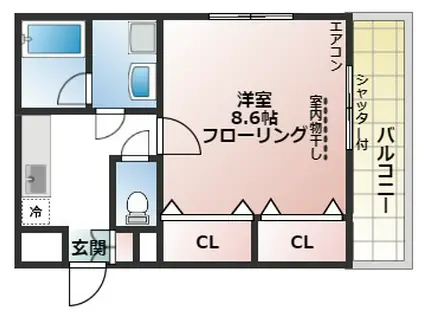 MON CHATEAU(1K/1階)の間取り写真