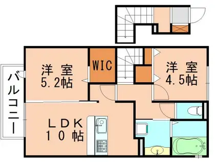 ブランシュネージュモリ(2LDK/2階)の間取り写真