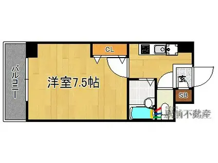 セゾン・ド・ヴィラ平尾(1K/5階)の間取り写真