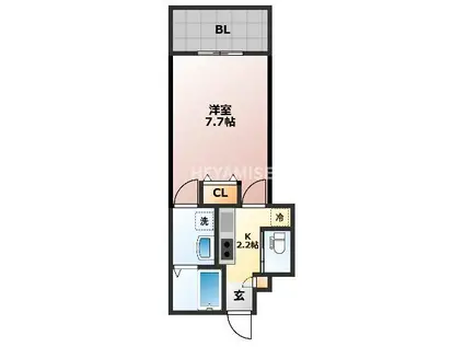 SGB浜町(1K/12階)の間取り写真