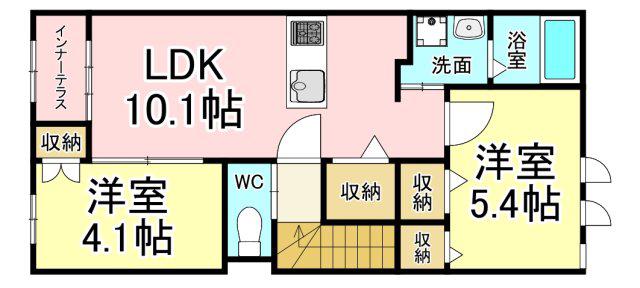 プライムライズ(2LDK/2階)の間取り写真