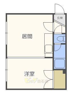 グランドール鈴木(1DK/3階)の間取り写真