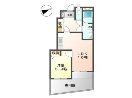 ユーヴィレッジ(1LDK/1階)の間取り写真