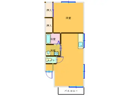 セジュール中村(1LDK/1階)の間取り写真