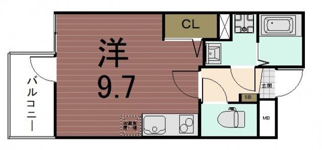 グランデコート大宅ノース(1K/3階)の間取り写真