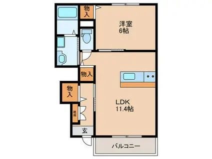 L´ETOILE(1LDK/1階)の間取り写真