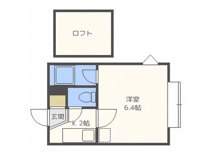 アップルハウス北42条II(1K/2階)の間取り写真