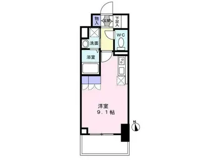 渡幸ベルメゾン五橋(ワンルーム/4階)の間取り写真