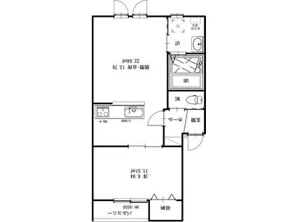 デルモゾ(1LDK/3階)の間取り写真