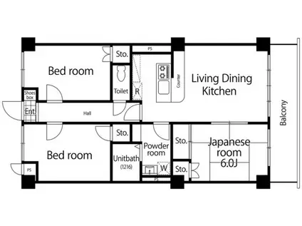 コスモスパレス(3LDK/1階)の間取り写真