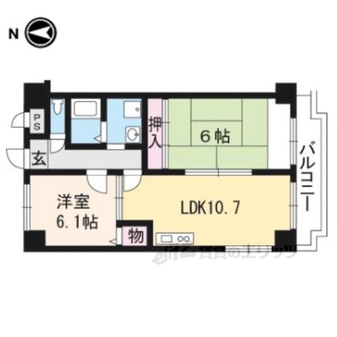 Mレヴェンテ(2LDK/4階)の間取り写真