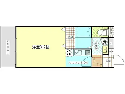 プリミエールアイ(1K/2階)の間取り写真