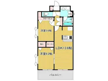 コンフォート大泉学園Ⅱ(2LDK/2階)の間取り写真