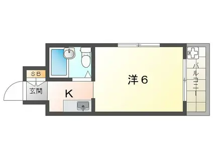 レナジア摂南大学前(1K/2階)の間取り写真