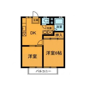 サンシティ宮子(2DK/2階)の間取り写真