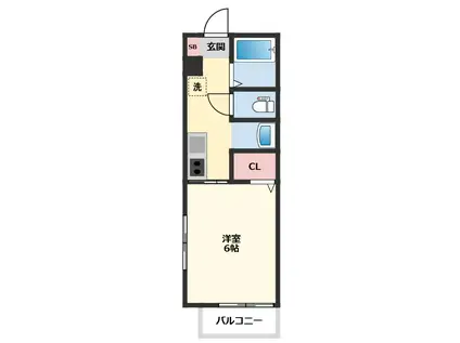 KS・APARTMENTIII(1K/1階)の間取り写真