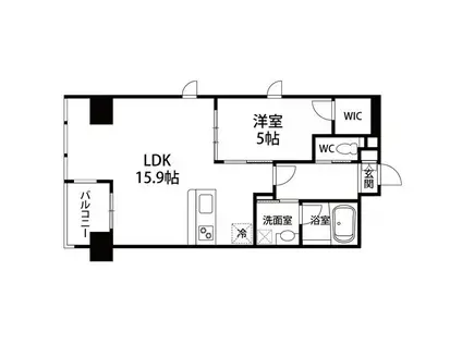 ペアレス仙台銀杏坂(1LDK/11階)の間取り写真