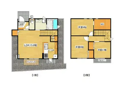 ハミングロードII(3SLDK/1階)の間取り写真