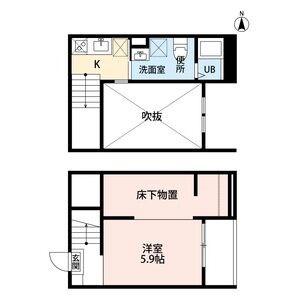 アルナージ川西(1K/1階)の間取り写真