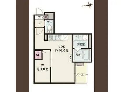 JACK KORAKUII(1LDK/1階)の間取り写真