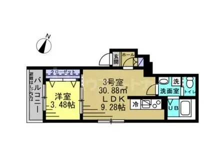 AJおおたかの森(1LDK/1階)の間取り写真