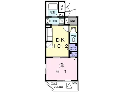 カーサ・クアドリフォリオ(1DK/3階)の間取り写真